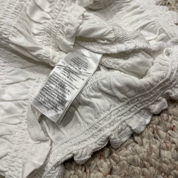 NWT Madewell Smocked Boatneck Tank Sz XXS White Coastal Nautical Preppy - Picture 6 of 7